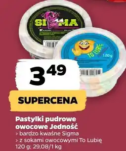 Netto Pastylki pudrowe owocowe Jednością Sigma To Lubię oferta