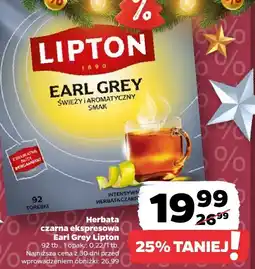 Netto Herbata czarna ekspresowa Earl Grey Lipton oferta