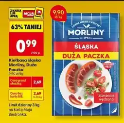Biedronka Kiełbasa śląska Morliny Duża Paczka oferta
