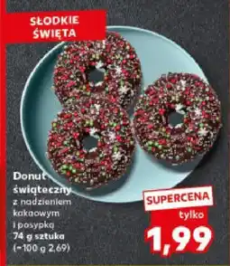 Kaufland Donut świąteczny z nadzieniem kakaowym i posypką 74g Kaufland oferta