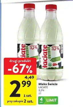 Intermarche Mleko Świeże ŁACIATE 3,2% oferta