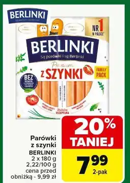 Carrefour Market Parówki z szynki BERLINKI oferta