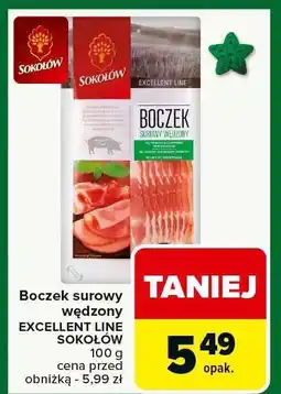 Carrefour Market Boczek surowy wędzona EXCELLENT LINE SOKOŁÓW oferta