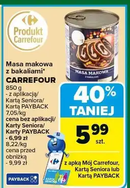 Carrefour Market Masa makowa z bakaliami CARREFOUR 850g oferta