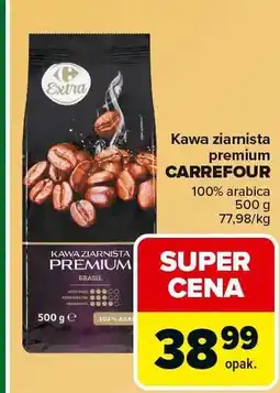 Carrefour Market Kawa ziarnista premium CARREFOUR 100% arabica 500g oferta