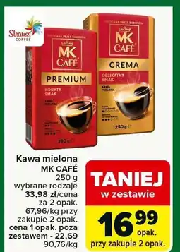 Carrefour Market Kawa mielona MK CAFE PREMIUM różne rodzaje Strauss oferta