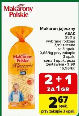 Carrefour Market Makaron jajeczny ABAK Makarony Polskie wybrane rodzaje Muszelki oferta