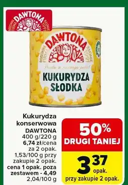 Carrefour Market Kukurydza konserwowa DAWTONA oferta