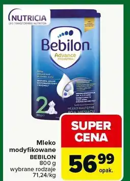 Carrefour Market Mleko modyfikowane BEBILON 2+ 800 g wybrane rodzaje NUTRICIA oferta