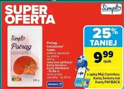 Carrefour Pstrąg łososiowy SIMPL plastry wędzone na zimno 100 g oferta