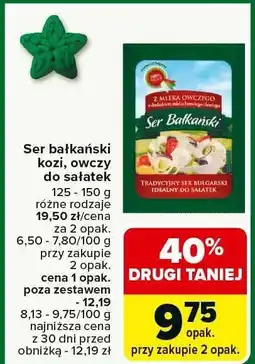 Carrefour Ser bałkański kozi, owczy do sałatek Carrefour oferta