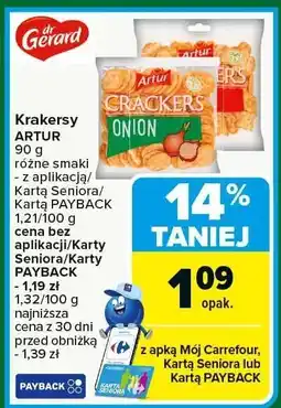 Carrefour Krakersy ARTUR różne smaki Dr Gerard oferta