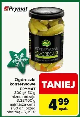 Carrefour Ogóreczki konserwowe PRYMAT oferta