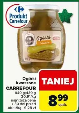 Carrefour Ogórki kwaszone Carrefour oferta