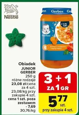 Carrefour Obiadek JUNIOR GERBER 250 g różne rodzaje Nestlé oferta