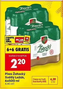 Biedronka Piwo Žatecký Světlý Ležák 6x500 ml oferta