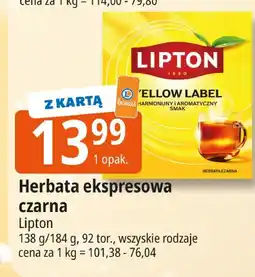 E.Leclerc Herbata ekspresowa czarna Lipton oferta