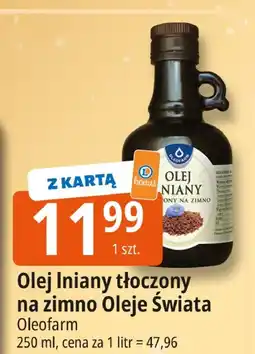 E.Leclerc Olej lniany tłoczony na zimno Oleje Świata Oleofarm oferta