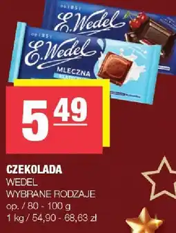 Spar Czekolada Wedel mleczna wybrane rodzaje oferta