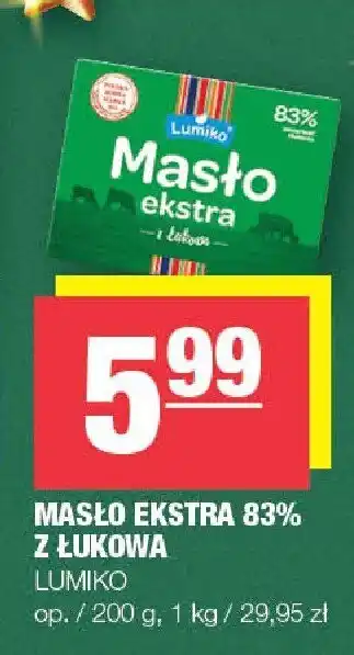 Masło ekstra 83% z łukowia Lumiko