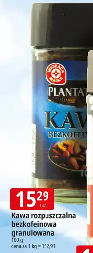 E.Leclerc Kawa rozpuszczalna bezkofeinowa granulowana Plantation oferta