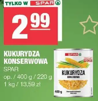 Spar Kukurydza konserwowa SPAR oferta