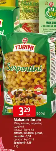 E.Leclerc Makaron durum Turini 500 g, kokardki, serpentini, spaghetti oferta