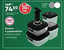 Biedronka Zestaw 4 pojemników próżniowych z pompką oferta