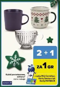 Carrefour Kubki porcelanowe, szklane oferta
