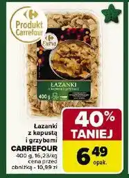 Carrefour Łazanki z kapustą i grzybami oferta