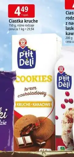 E.Leclerc Ciastka kruche z kremem czekoladowym Wiodąca Marka P'tit Deli oferta