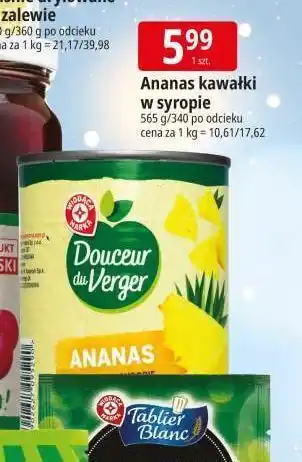 E.Leclerc Ananasy kawałki w syropie Wiodąca Marka Douceur Du Verger oferta
