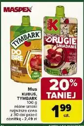Carrefour Mus jabłko banan aronia malina + kasza manna Kubuś Drugie Śniadanie oferta