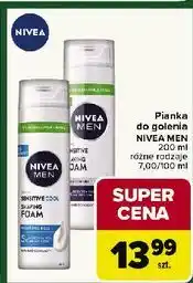 Carrefour Pianka do golenia natychmiastowa ochrona Nivea Men Sensitive oferta