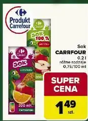 Carrefour Sok jabłkowy Carrefour Classic oferta