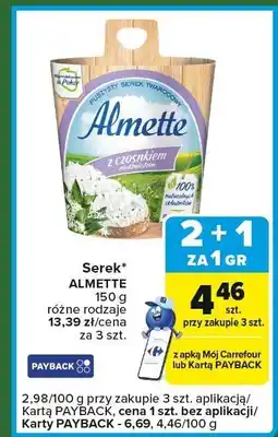 Carrefour Express Serek Almette 150 g, różne rodzaje oferta