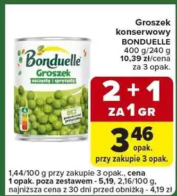 Carrefour Express Groszek konserwowy Bonduelle 400 g/240 g oferta
