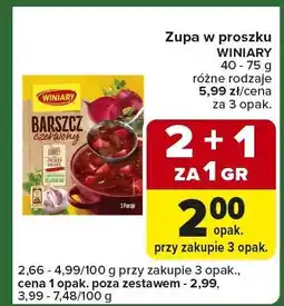 Carrefour Express Zupa w proszku barszcz czerwony Winiary 40 - 75 g, różne rodzaje oferta