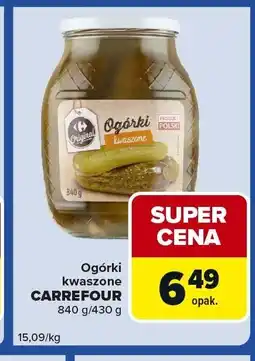 Carrefour Express Ogórki kwaszone CARREFOUR 840 g/430 g oferta
