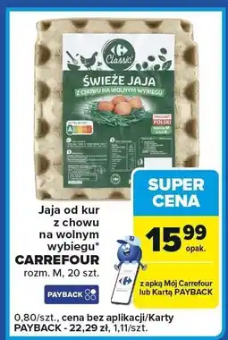 Carrefour Express Jaja od kur z chowu na wolnym wybiegu CARREFOUR rozm. M, 20 szt oferta