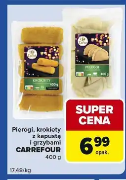Carrefour Express Pierogi, krokiety z kapustą i grzybami CARREFOUR 400 g oferta