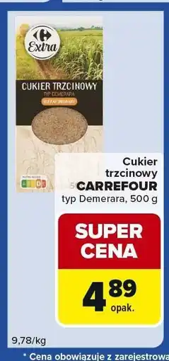 Carrefour Express Cukier trzcinowy CARREFOUR typ Demerara, 500 g oferta