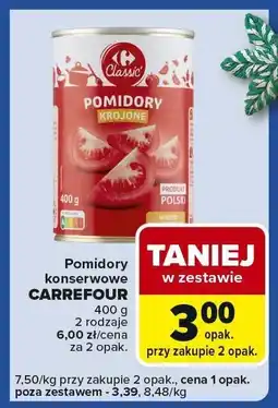 Carrefour Express Pomidory konserwowe Pomidory konserwowe CARREFOUR 2 rodzaje oferta
