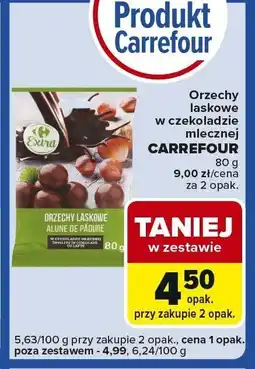 Carrefour Express Orzechy laskowe w czekoladzie mlecznej Orzechy laskowe w czekoladzie mlecznej CARREFOUR oferta