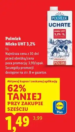 Lidl Mleko Polmlek Mleko UHT 3,2% oferta