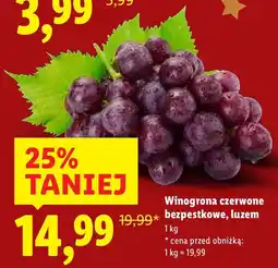 Lidl Winogrona czerwone bezpestkowe, luzem Lidl oferta