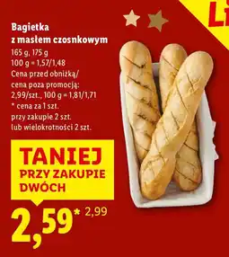 Lidl Bagietka z masłem czosnkowym Piekarnia Lidla oferta