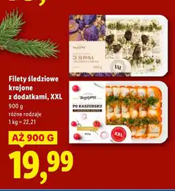 Lidl Filety śledziowe krojone z dodatkami XXL 900g Lidl oferta