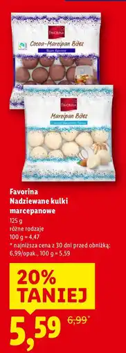 Lidl Nadziewane kulki marcepanowe Favorina oferta