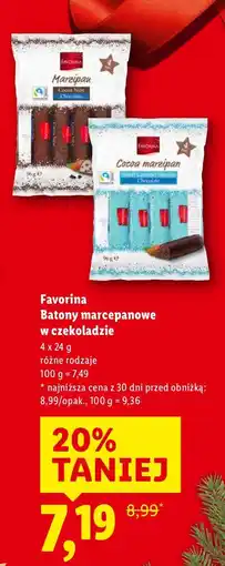 Lidl Batony marcepanowe w czekoladzie Favorina oferta